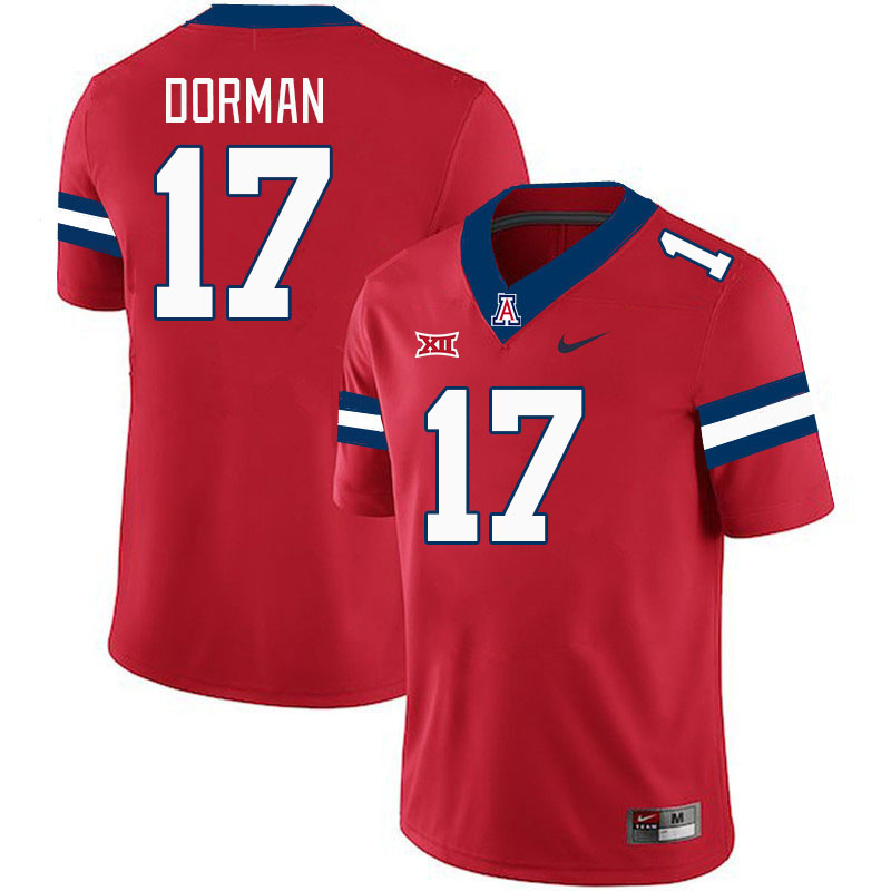 Men #17 Brayden Dorman Arizona Wildcats Big 12 Conference College Football Jerseys Stitched-Red